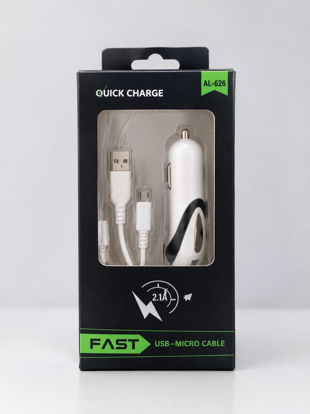 WhatsApp Image 2026-10-18 at 1.11.04 PM شاحن سيارة سريع AL-626 مع كابل Micro USB - الصورة 1